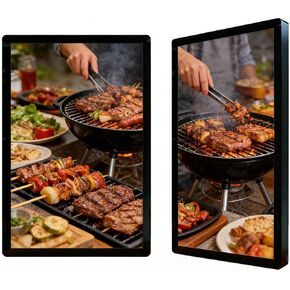 Ultra-Thin Full HD 1080P IPS Digital LCD Advertising Display, Wall-Mounted Commercial Signage Player USB HDMI Port, Remote Publishing, Smart Split Screen NonTouchable-32 in Kuwait