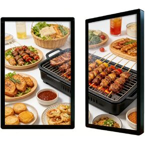 Ultra-Thin HD Digital Commercial Advertising Player, 1080P IPS LCD Display Screen with WiFi, USB & HDMI Connectivity, Support Video Image Loop Play, Smart Split Screen NonTouchable-21.5" in Kuwait