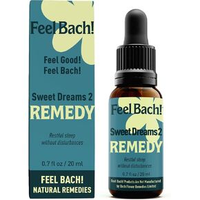 Feel Bach! Sweet Dreams #2 Remedy - Natural Homeopathic Flower Essences for Restful Sleep & Emotional Tension - Reduces Fatigue Vegan, Gluten & Sugar-Free, Non-Habit Forming, 20ml (0.7 fl oz) in Saudi Arabia