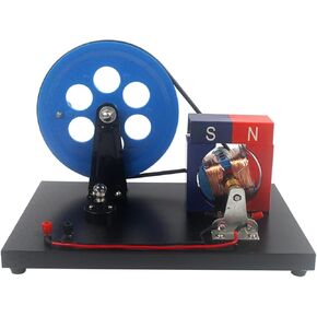 VERIMP Hand-Crank AC and DC Generator Model Physics Faraday Hand-Crank Generator Electromagnetic Electricity Generation Teaching Instrument Hand Cranked AC and DC Generators Wooden Bottom Plate in Kuwait