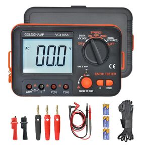 جهاز اختبار مقاومة الأرض الأرضية، عداد رقمي 20/200/2000 أوم مع قياس جهد التيار المتردد، شاشة LCD بإضاءة خلفية، حماية من حمل البيانات والحمل الزائد، جهاز اختبار السلامة للكهربائيين وأجهزة التدفئة والتهوية وتكييف الهواء والعمال in Kuwait