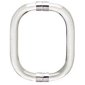 CRL 8" Smooth Style Acrylic Back-to-Back Shower Door Pull Handle with Chrome Rings in Kuwait