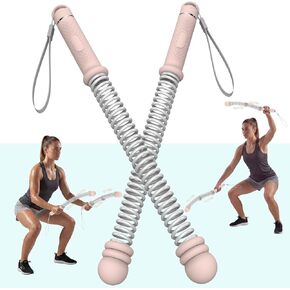 حبال معركة بدون حبال لصالة الألعاب الرياضية المنزلية (عبوة من قطعتين)، حبال معركة لاسلكية هادئة وموفرة للمساحة لتدريب الجسم بالكامل، القوة، التدريب عالي الكثافة والتمارين الهوائية منخفضة التأثير، مقابض وزن قابلة للتعديل in Kuwait