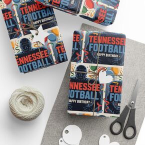 Tennessee Football Happy Birthday Ultra Thick Sports Gift Wrapping Paper, Holiday Present Wrap, Christmas Gift Wrap in Kuwait