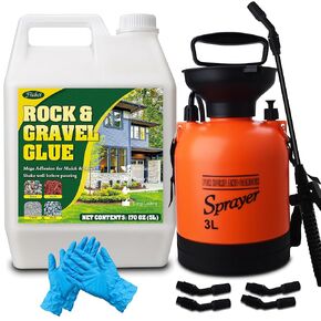 غراء المهاد مع البخاخ للمناظر الطبيعية، مثبت الحصى 1.3 جالون، سريع الجفاف وغير سام قائم على الماء، غراء صخري طويل الأمد لحصى البازلاء والحصى وخشب اللحاء، غلاف للحديقة في الهواء الطلق in Kuwait