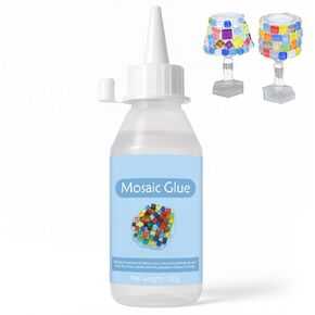 Mosaic Tile Epoxy Adhesive - Non-Toxic Fast-Acting Glue for Crafts, Ceramic & Glass - Waterproof UV Resistant No-Drip Formula, Clear Bond for Wood/Plastic & DIY Art (100ml) in Kuwait