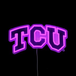 Officially Licensed TCU Horned Frogs LED Neon Sign – 15" x 7.77" Purple-Emitting Wall Light with Adjustable Brightness, Inline Dimmer & On/Off Switch, USB Powered with Adapter – College Wall Décor in Kuwait