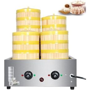 Commercial Electric Steamed Bun Machine - 4000/5000W, 13.5L Capacity, Adjustable Temperature 30-110℃, High-Efficiency Food Steamer for Restaurants, Catering & Food Service in Saudi Arabia