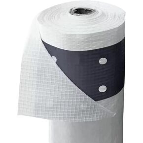 لفة أغطية بلاستيكية شديدة التحمل من TarpsNow، مقاس 7'-4 بوصة × 100 بوصة - صفائح سقالات مقاومة للماء مقاومة للحريق 38 ميلًا - فيلم بلاستيكي أبيض شفاف للبناء والخشب والمعدات وحماية الحطام in Kuwait