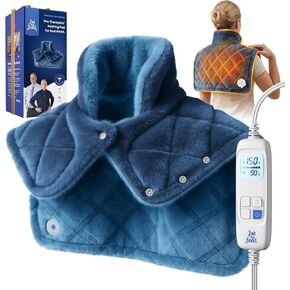 وسادة تسخين مرجحة من BOB and BRAD للرقبة والكتفين، لفافة رقبة كهربائية بوزن 2.2 رطل مع خرز سيراميك بالأشعة تحت الحمراء البعيدة لتخفيف آلام الأنسجة العميقة، 20 بوصة × 22 بوصة، مؤهلة من FSA/HSA، هدية للأم النساء in Kuwait