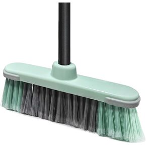 Indoor Broom Soft Bristle Brooms - Brooms for Sweeping Indoor Pet Hair, House Broom for Cleaning Hardwood, Tile, and Decking Surfaces Across.（Green） in Kuwait