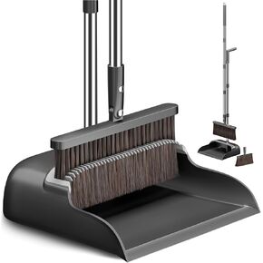 مجموعة مكنسة ومجارف CTIME، رأس فرشاة إضافي ومجموعة مجارف واقفة بمقبض طويل قابل للتعديل مقاس 52 بوصة، مع أسنان وعاء الغبار لتنظيف شعر الحيوانات الأليفة، سهلة التنظيف ومناسبة لردهة المطبخ المنزلي والمكتب in Kuwait
