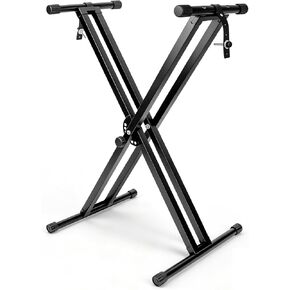 Double-X Keyboard Stand,7 Adjustable Heights Piano Stand with Locking Straps, Heavy Duty Piano Keyboard Stand Fits for 54，61，88 Key Digital Pianos in Saudi Arabia