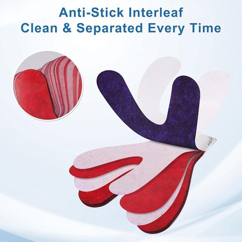 Articulating Paper Dental Carbon Paper 72 Sheets, 100 μm Thick Dental Bite Papers with Separating Film, Horseshoe Shape Doubled Side Occlusion Papers for Occlusal Adjustment, Blue/Red in Kuwait