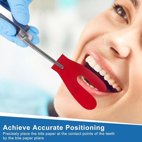 Articulating Paper Dental Carbon Paper 72 Sheets, 100 μm Thick Dental Bite Papers with Separating Film, Horseshoe Shape Doubled Side Occlusion Papers for Occlusal Adjustment, Blue/Red in Kuwait