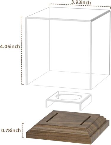 Baseball Case Display for Balls Walnut Wood Base Acrylic Baseball Display Case Baseball Holder Stand Cube Memorabilia Showcase Autograph Ball Protector for Official Size Ball Display in Saudi Arabia