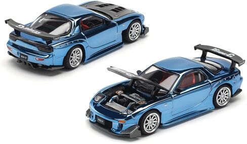 DIECAST MODEL CAR CAR TICKIPATION POP RACE 1:64 MAZDA RX7 Re Amemiya Yellow Metallic مع Carbon Top Limited Edition PR640116 in Saudi Arabia