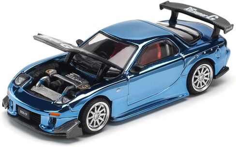 DIECAST MODEL CAR CAR TICKIPATION POP RACE 1:64 MAZDA RX7 Re Amemiya Yellow Metallic مع Carbon Top Limited Edition PR640116 in Saudi Arabia