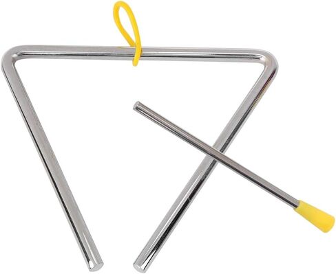 Alomejor 6in Musical Instrument Triangle with Yellow Hanger High Grade Steel and Sturdy Excellent Sound Quality for Children in Saudi Arabia