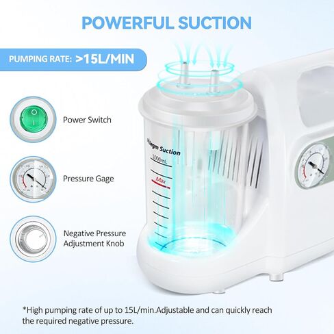 آلة شفط بيطرية محمولة للاستخدام المنزلي، سعة 1000 مل، آلة شفط كهربائية بيطرية محمولة قابلة للفصل للعناية اليومية in Kuwait