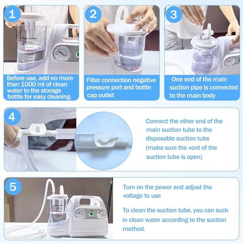 آلة شفط بيطرية محمولة للاستخدام المنزلي، سعة 1000 مل، آلة شفط كهربائية بيطرية محمولة قابلة للفصل للعناية اليومية in Kuwait