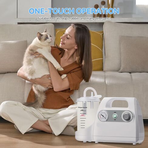 آلة شفط بيطرية محمولة للاستخدام المنزلي، سعة 1000 مل، آلة شفط كهربائية بيطرية محمولة قابلة للفصل للعناية اليومية in Kuwait