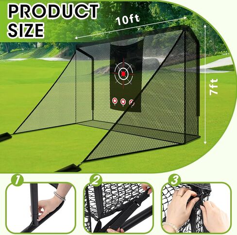 Golf Cage Net with Simulator Impact Screen Heavy Steel Frame with 2 Net Side Barriers HD Blank Impact Screen and Target Cloth Golf Simulators Enclosure for Home Indoor Outdoor in Saudi Arabia