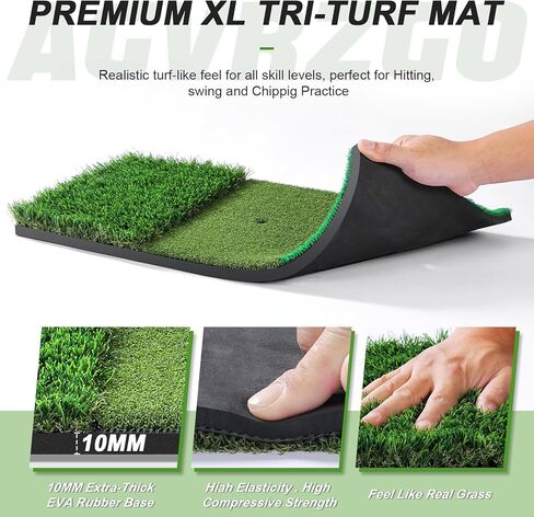 10x7FT Golf Net with Tri-Turf Mat, Indoor Outdoor Golf Hitting Net for Backyard Driving Chipping Training Swing, Ideal Golf Gifts for Men, Dad, Golfer in Saudi Arabia