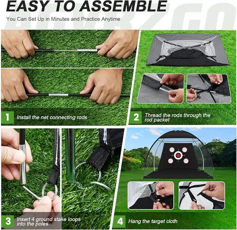 10x7FT Golf Net with Tri-Turf Mat, Indoor Outdoor Golf Hitting Net for Backyard Driving Chipping Training Swing, Ideal Golf Gifts for Men, Dad, Golfer in Saudi Arabia