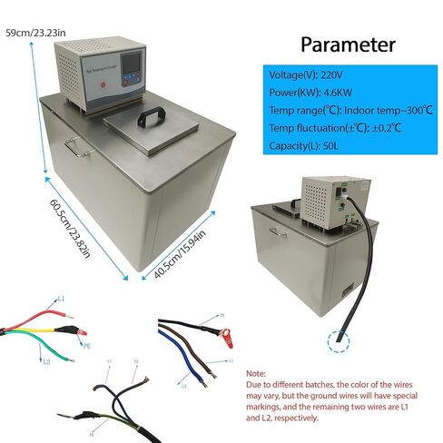 High Temp Circulator Oil/Water Bath, 50L 220V 4.6KW Thermostatic Oil Circulator with Precise Temperature Control & Dual Circulation System, Room Temp 300°C for Lab Reactor, Evaporator in Kuwait