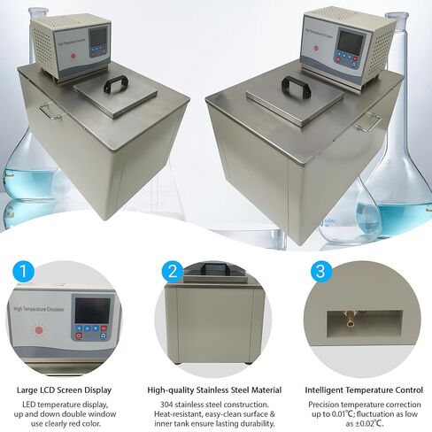 High Temp Circulator Oil/Water Bath, 50L 220V 4.6KW Thermostatic Oil Circulator with Precise Temperature Control & Dual Circulation System, Room Temp 300°C for Lab Reactor, Evaporator in Kuwait