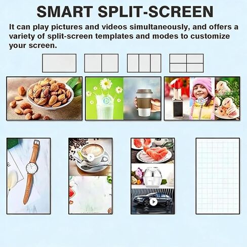 Ultra-Thin Full HD 1080P IPS Digital LCD Advertising Display, Wall-Mounted Commercial Signage Player USB HDMI Port, Remote Publishing, Smart Split Screen NonTouchable-32 in Kuwait