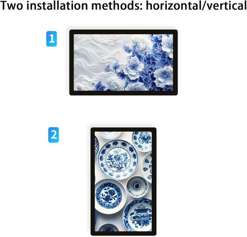 Ultra-Thin Full HD 1080P IPS Digital LCD Advertising Display, Wall-Mounted Commercial Signage Player USB HDMI Port, Remote Publishing, Smart Split Screen NonTouchable-32 in Kuwait