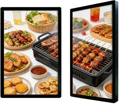 مشغل إعلانات تجاري رقمي فائق النحافة عالي الدقة، شاشة عرض LCD IPS بدقة 1080 بكسل مع اتصال WiFi وUSB وHDMI، يدعم تشغيل حلقة صور الفيديو، شاشة مقسمة ذكية غير قابلة للمس - 21.5 بوصة in Kuwait