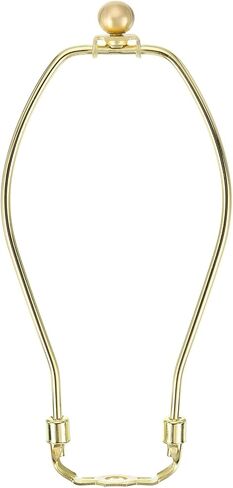 PATIKIL 9 Inch Lamp Harp Kit with 17.5mm Solid Brass Ball Finial, 1 Set Heavy Duty Bracket with Standard Saddle & Finial Detachable Shade Holder for Table Floor Lamps, Gold in Saudi Arabia
