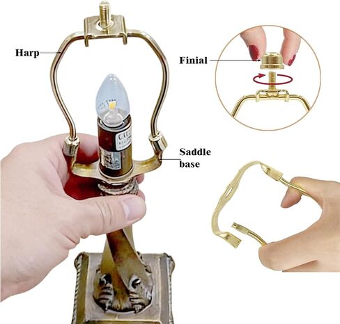 حاملات قيثارة مصباح مقاس 5 بوصات مع قواعد سرج قابلة للفصل، ودعامة خفيفة مع سرج قيثارة قياسي ونهاية مصباح، وعبوتان من ملحقات الإضاءة DIY (نحاس، 5 بوصات) in Kuwait