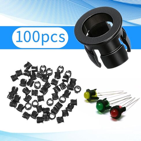 5mm LED Light Holder, 100 Pieces Nylon Black Plastic Light Emitting Diode Clips Display Panel Mount LED Bezel Mounting Holders Bracket 5 mm Lamp Bulb Socket Decorative Advertising Sign Lights in Saudi Arabia