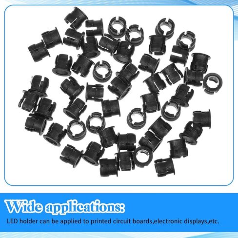 5mm LED Light Holder, 100 Pieces Nylon Black Plastic Light Emitting Diode Clips Display Panel Mount LED Bezel Mounting Holders Bracket 5 mm Lamp Bulb Socket Decorative Advertising Sign Lights in Saudi Arabia