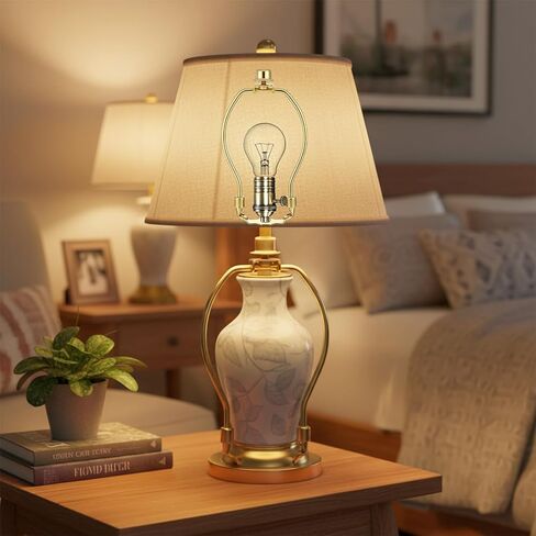 2 Pcs Short Lamp Harp, 6 Inch Antique Gold Lamp Shade Harp Holder, Heavy Duty Detachable Harps Frame with Standard 3/8 Saddle Finials, Replacement Brackets for Table Floor Lamps, DIY Lighting Repair in Saudi Arabia