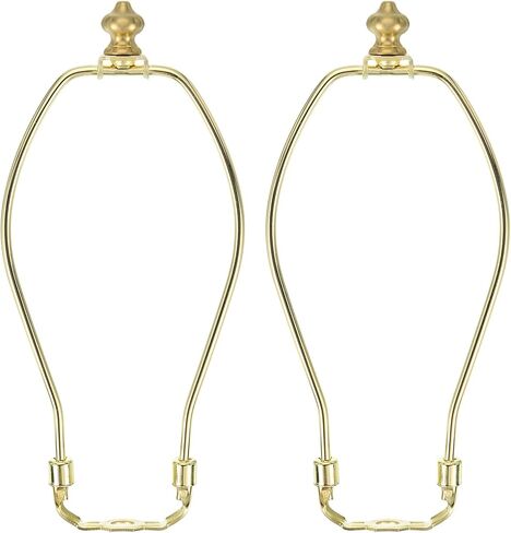 PATIKIL 8 Inch Lamp Harp Kit with 1 Inch Height Solid Brass Finial, 1 Set Heavy Duty Bracket with Standard Saddle & Finial Detachable Shade Holder for Table Floor Lamps, Gold in Saudi Arabia