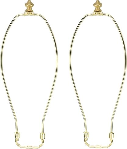 PATIKIL 8 Inch Lamp Harp Kit with 1 Inch Height Solid Brass Finial, 1 Set Heavy Duty Bracket with Standard Saddle & Finial Detachable Shade Holder for Table Floor Lamps, Gold in Saudi Arabia