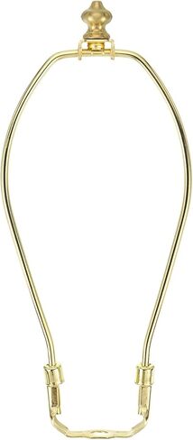 PATIKIL 8 Inch Lamp Harp Kit with 1 Inch Height Solid Brass Finial, 1 Set Heavy Duty Bracket with Standard Saddle & Finial Detachable Shade Holder for Table Floor Lamps, Gold in Saudi Arabia