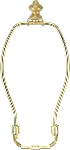 PATIKIL 8 Inch Lamp Harp Kit with 1 Inch Height Solid Brass Finial, 1 Set Heavy Duty Bracket with Standard Saddle & Finial Detachable Shade Holder for Table Floor Lamps, Gold in Saudi Arabia