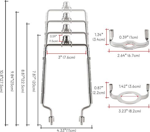 طقم قيثارة المصباح GO&SO، حامل غطاء مصباح قابل للتعديل 7 8 9 10 بوصة لمصباح الطاولة، أجزاء الأجهزة متضمنة 3/8 سرج قياسي، محول قاعدة إضاءة E26 UNO Fitter، ملحقات دعامة المصباح، نيكل، عبوتان in Kuwait