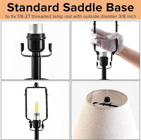 طقم قيثارة المصباح GO&SO، حامل غطاء مصباح قابل للتعديل 7 8 9 10 بوصة لمصباح الطاولة، أجزاء الأجهزة متضمنة 3/8 سرج قياسي، محول قاعدة إضاءة E26 UNO Fitter، ملحقات دعامة المصباح، نيكل، عبوتان in Kuwait