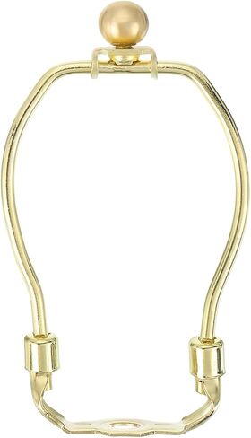 PATIKIL 7 Inch Lamp Harp Kit with 17.5mm Solid Brass Ball Finial, 1 Set Heavy Duty Bracket with Standard Saddle & Finial Detachable Shade Holder for Table Floor Lamps, Gold in Saudi Arabia