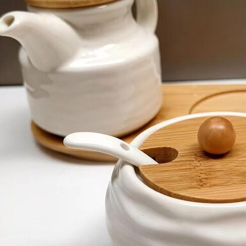 Ceramic Sugar and Creamer Container Set,12oz Cream Pitcher and 7.5oz Porcelain Sugar Bowl with Lid,Coffee Serving Set,Coffee Creamer and Sugar Set,Farmhouse Kitchen Home Cafe in Saudi Arabia