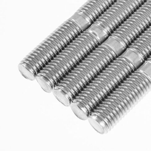 Zerodeko 10 قطع M10x1.5x60 مسامير براغي مزدوجة الأطراف من الفولاذ المقاوم للصدأ، مسامير معدنية ثابتة بطول خيط متساوي، مثبتات صناعية للتطبيقات شديدة التحمل in Saudi Arabia