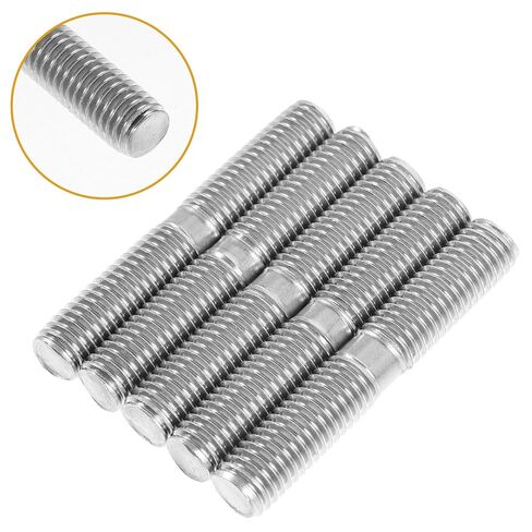 Zerodeko 10 قطع M10x1.5x60 مسامير براغي مزدوجة الأطراف من الفولاذ المقاوم للصدأ، مسامير معدنية ثابتة بطول خيط متساوي، مثبتات صناعية للتطبيقات شديدة التحمل in Saudi Arabia
