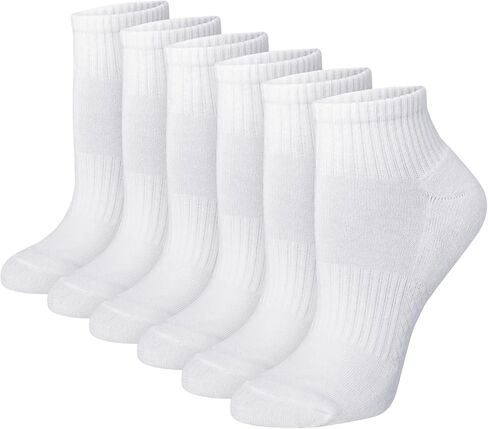 Hanes Moves Ankle, Performance Socks for Women, X-Temp, Cushioned with Arch Support, 6-Packs, White, 5-9 in Saudi Arabia